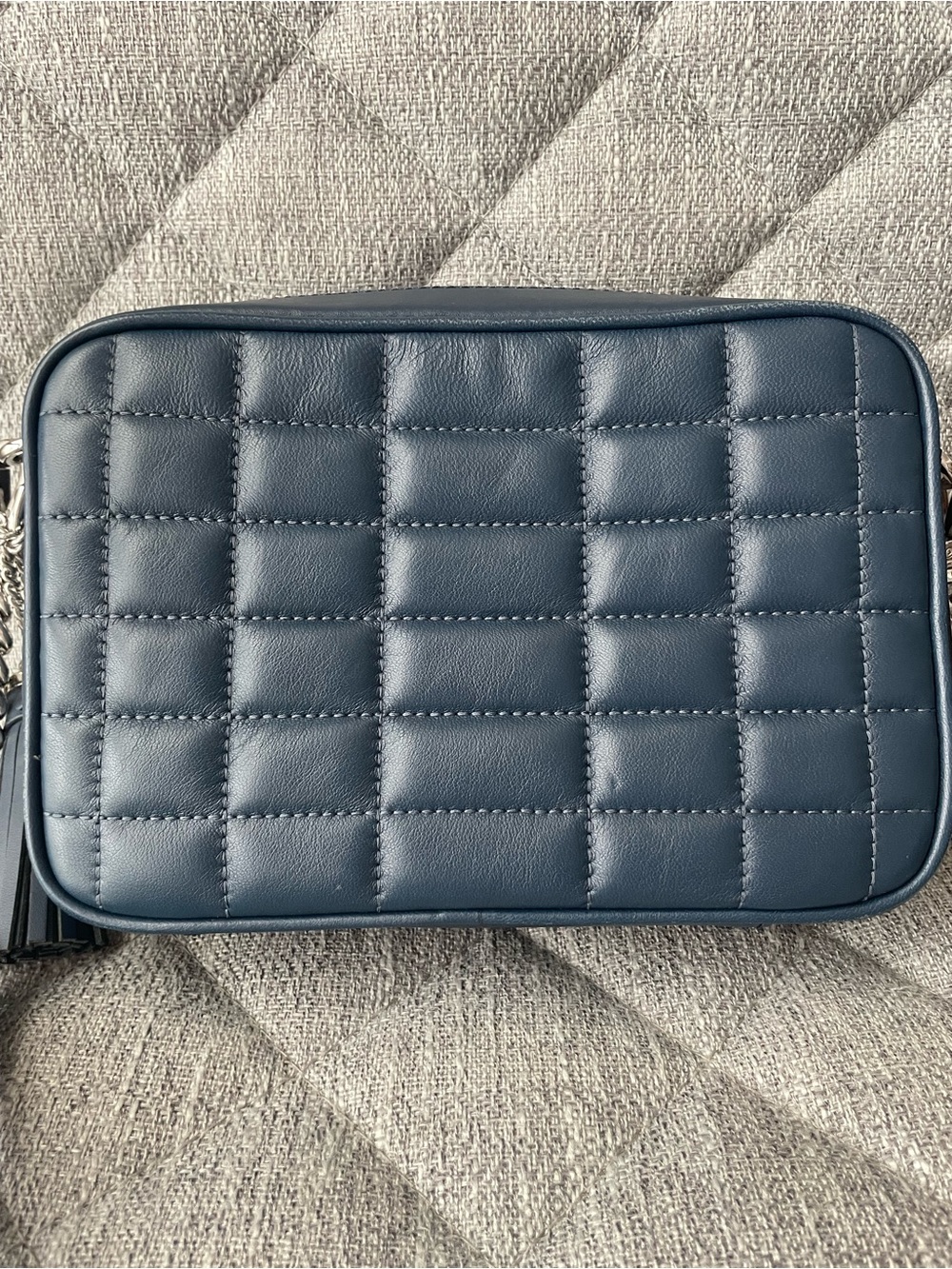 Michael Kors Quilted Navy Leather Camera Crossbody with Tassel - Picture 2 of 8
